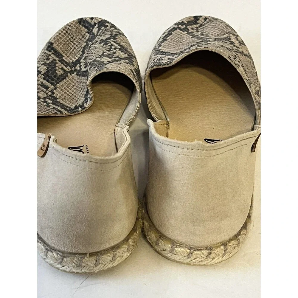 NEW! Mediterranea •Women 41/ 10• Snakeskin D’Orsay Espadrille Flats Spain